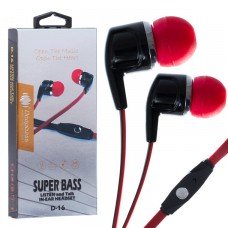 Наушники с микрофоном Deepbass D-16 черно-красные