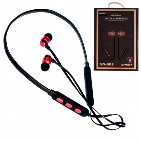 Bluetooth наушники с микрофоном Remax SN-001 красные