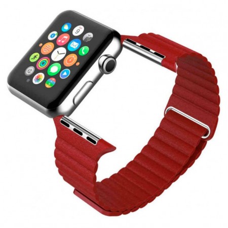 Ремешок Apple Watch Leather Loop 42mm красный