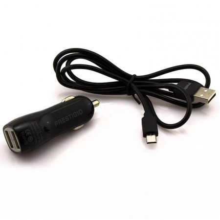 АЗУ блистер PRESTIGIO 2USB 3,1A (2in1) micro USB black