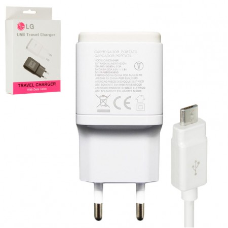 Сетевое зарядное устройство LG MCS-048R 1USB 1.8A micro-USB white
