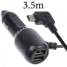 Автомобильное зарядное устройство V3 3.5м 2USB 3.5A mini-USB black тех.пакет