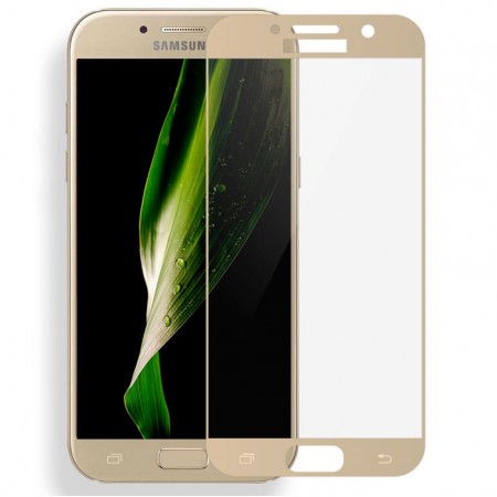 Защитное стекло Full Glue Samsung A5 2017 A520 gold тех.пакет