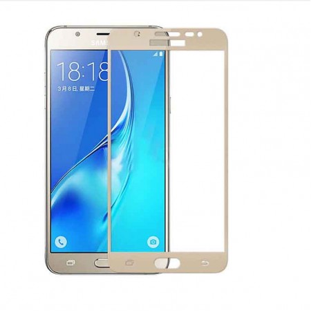 Защитное стекло Full Screen Samsung J7 2015 J700, J7 Neo J701 gold тех. пакет
