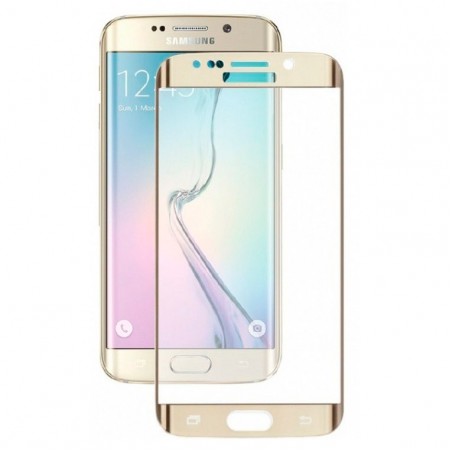 Защитное стекло 3D Samsung S6 Edge G925 gold тех.пакет