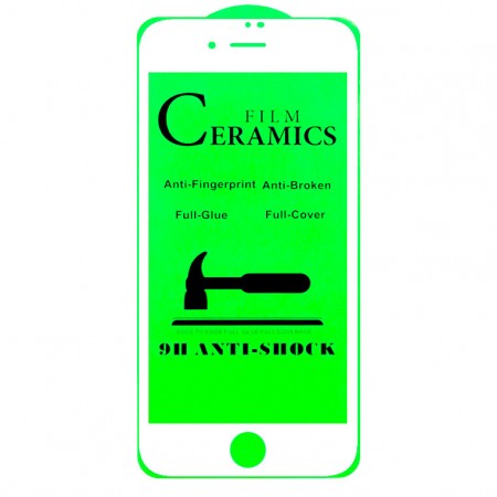 Защитное стекло Ceramics Anti-shock Apple iPhone 7, iPhone 8 white тех.пакет