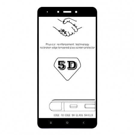 Защитное стекло 5D Xiaomi Redmi Note 4X black тех.пакет