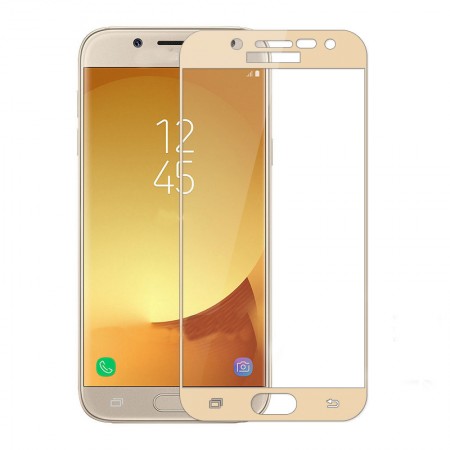 Защитное стекло Full Glue Samsung J3 2017 J330 gold тех.пакет