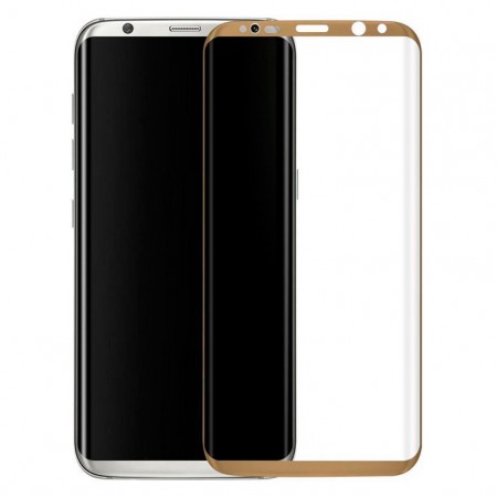 Защитное стекло 3D Samsung S8 G950 gold тех.пакет
