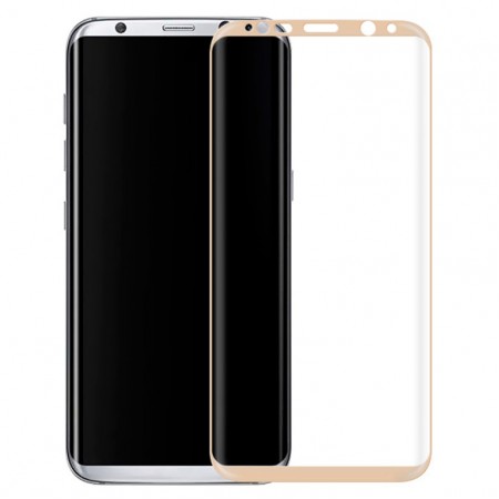 Защитное стекло 3D Samsung S8 Plus G955 gold тех.пакет