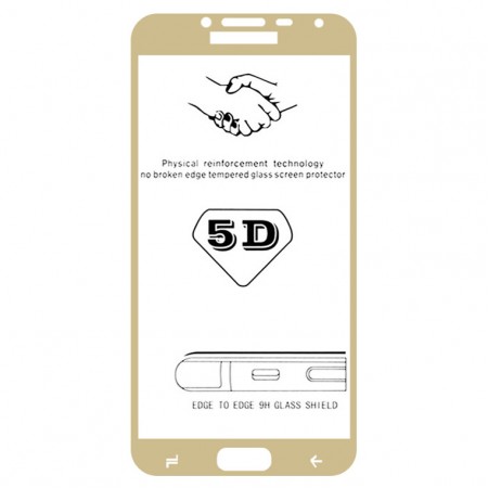 Защитное стекло 5D Samsung J4 2018 J400 gold тех.пакет