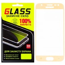Защитное стекло Full Screen Samsung J3 2017 J330 gold Glass